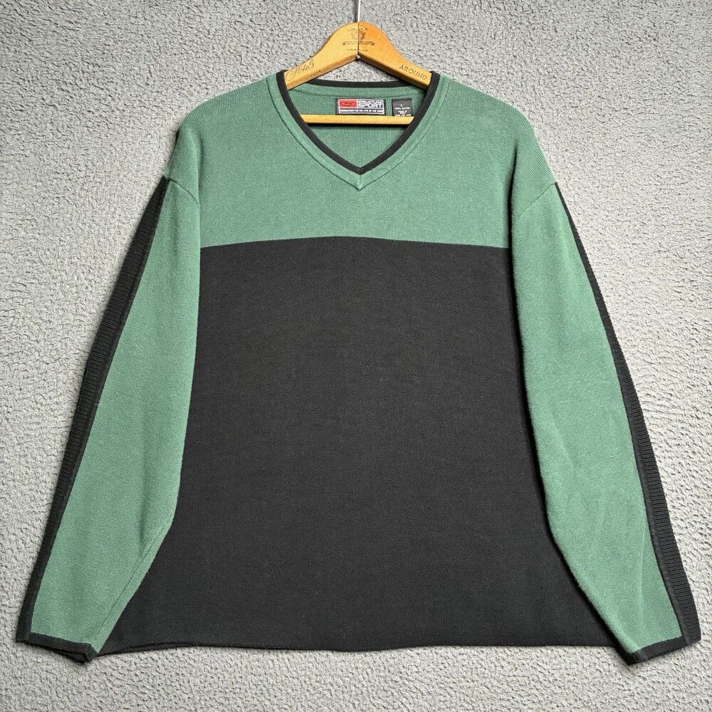 Vintage 90s Structure Sport Boxy Stripe Knit Sweater / Sweatshirt Y2K Vtg Large